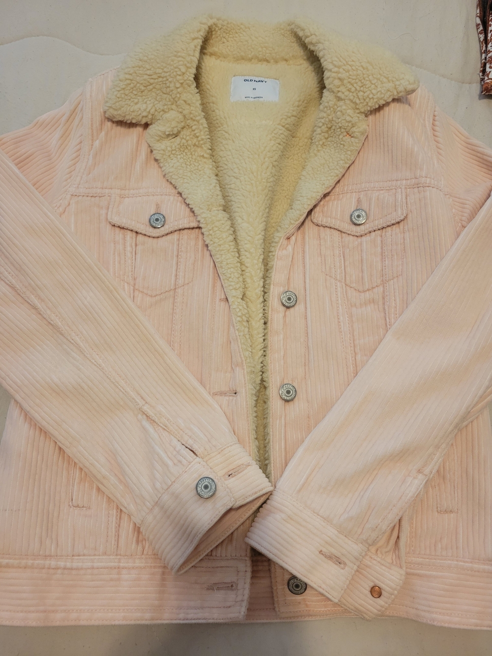 Old Navy Light Pink Corduroy Teddy-Lined Jacket